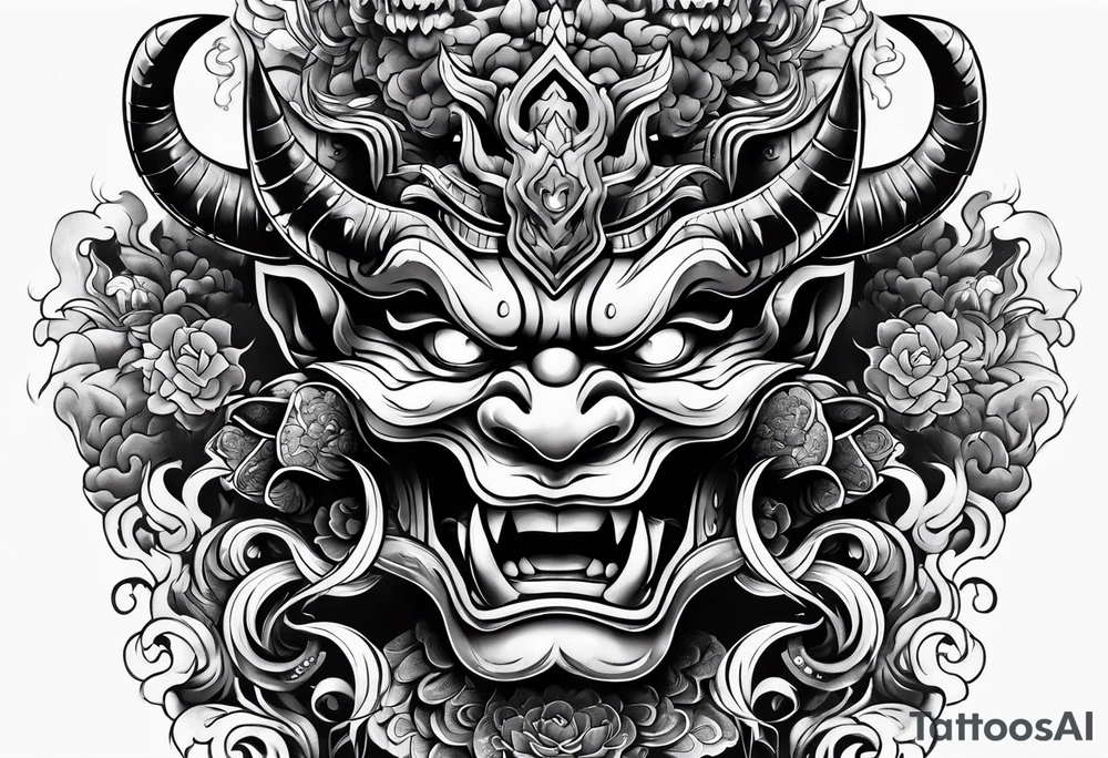 Japanese Demon tattoo idea