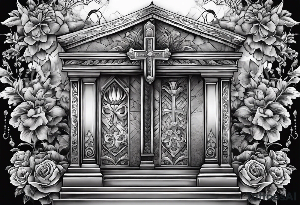Tomb with cross tattoo idea
