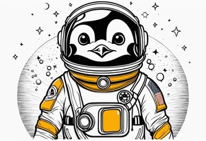 Pinguin astronaut tattoo idea