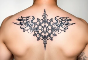Sak Yant tattoo, spiritual, Unalome style, about regrets, addictions, self-focus, limited time, live fully. tattoo idea