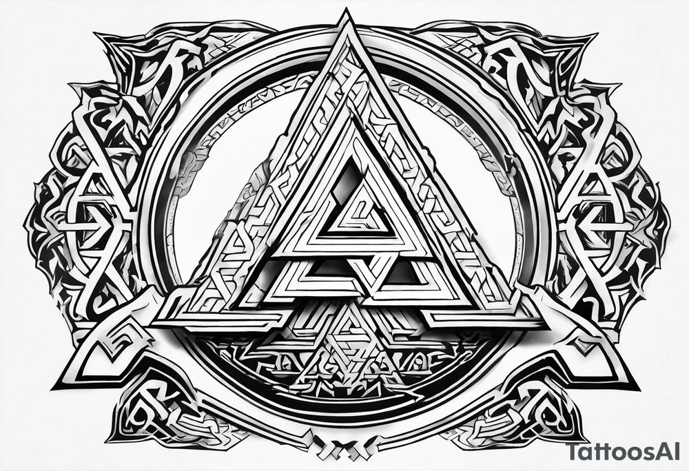 Valhalla fire
Sword shield valknut tattoo idea