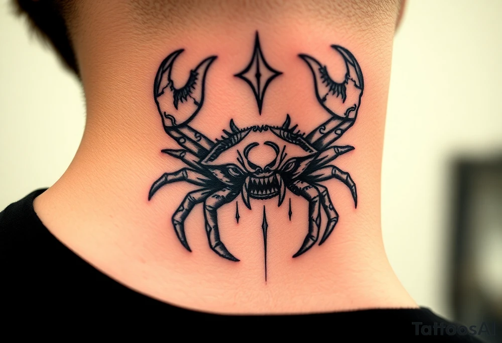 An angry crab tattoo idea