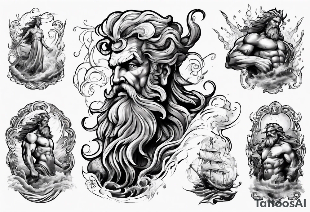 poseidon calling a storm tattoo idea