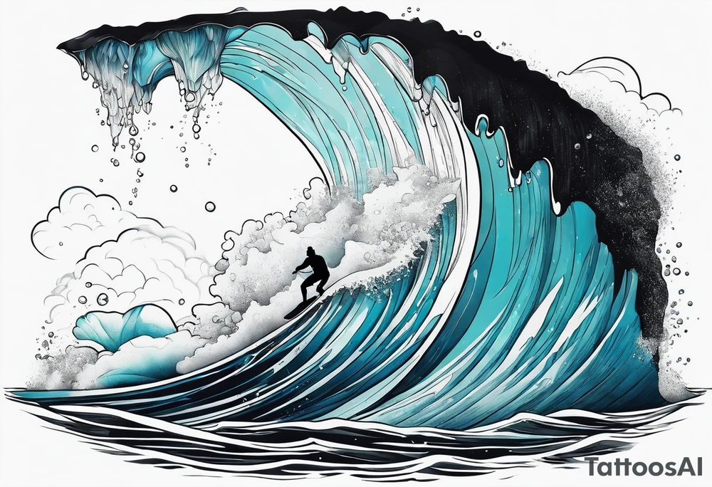 ice berg floating with a diver swimming below it tattoo idea