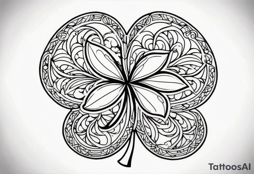 a single three leaf clover with vine tattoo idea
