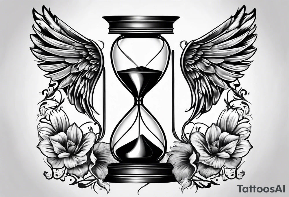 hourglass with wing carpe diem tattoo idea