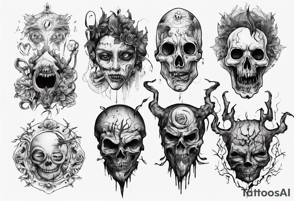 Black creepy tattoo idea