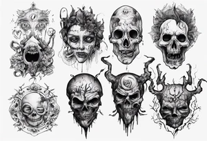 Black creepy tattoo idea