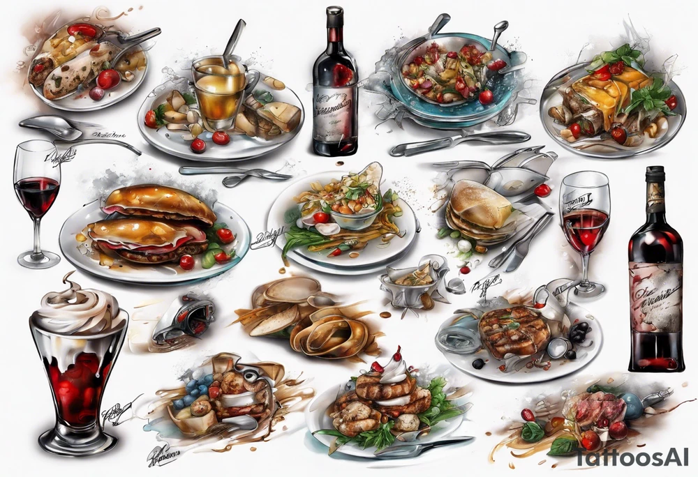 restaurant by Antoine Blanchard tattoo idea