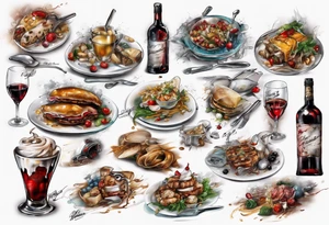 restaurant by Antoine Blanchard tattoo idea