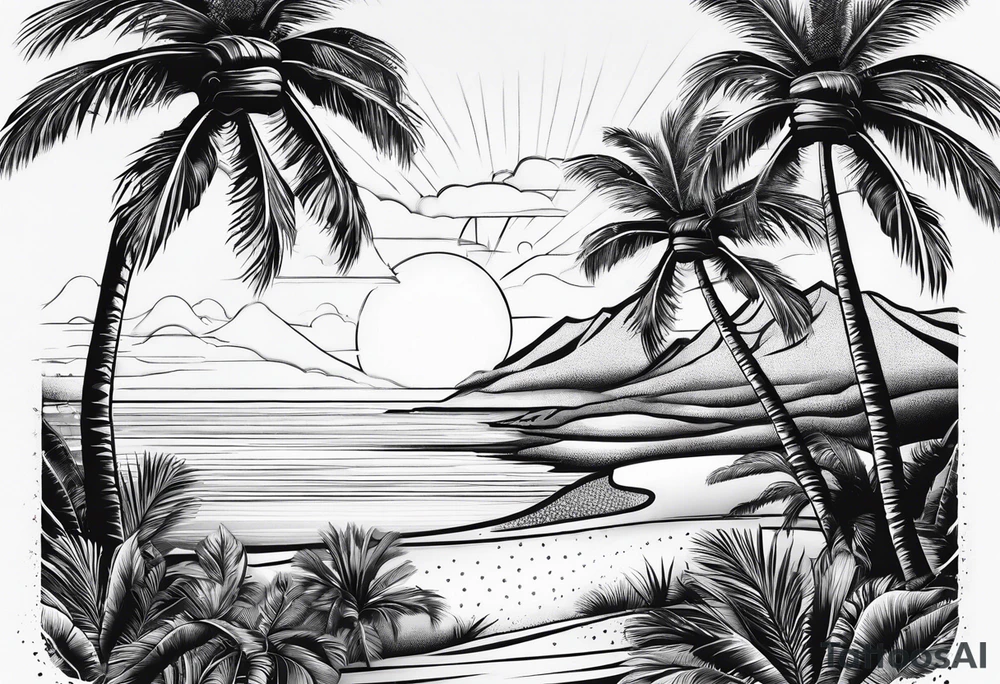 Beach Palm Trees tattoo idea