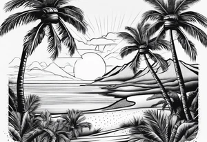 Beach Palm Trees tattoo idea