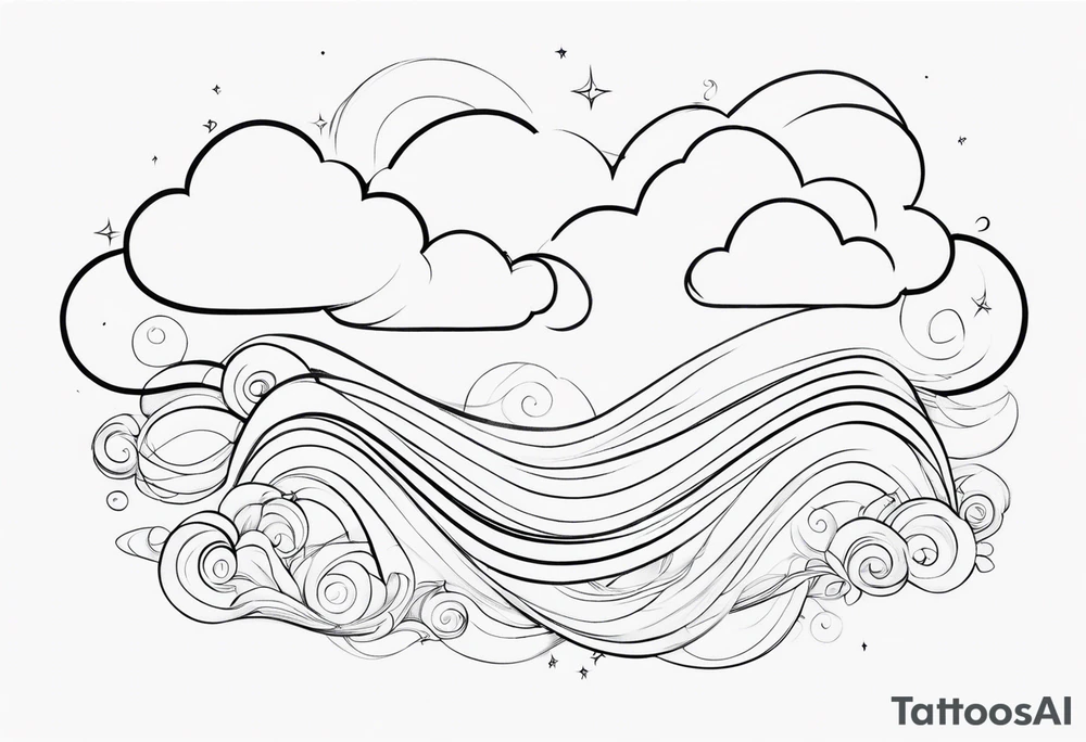 heaven clouds swirl tattoo idea