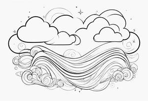 heaven clouds swirl tattoo idea