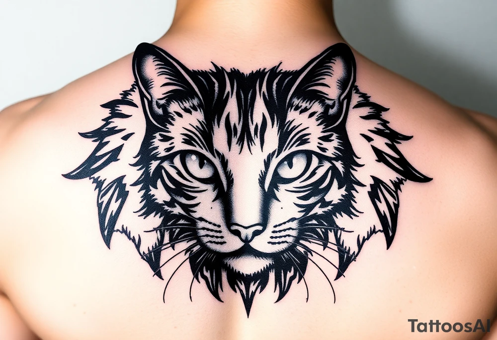 black cat tattoo idea