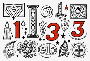 I would like a tattoo, featuring only 
number 13 in a colorful old school style. tattoo idea
