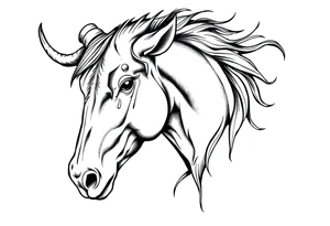 French Filipino Canadian Taurus horse tattoo idea