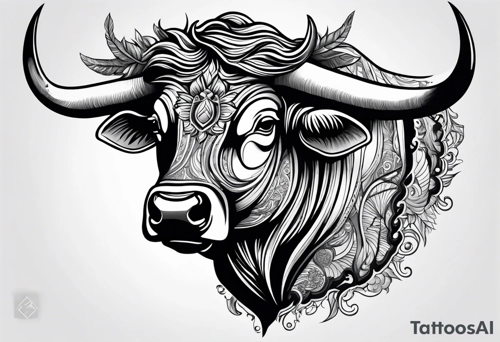 Bucking bull tattoo idea