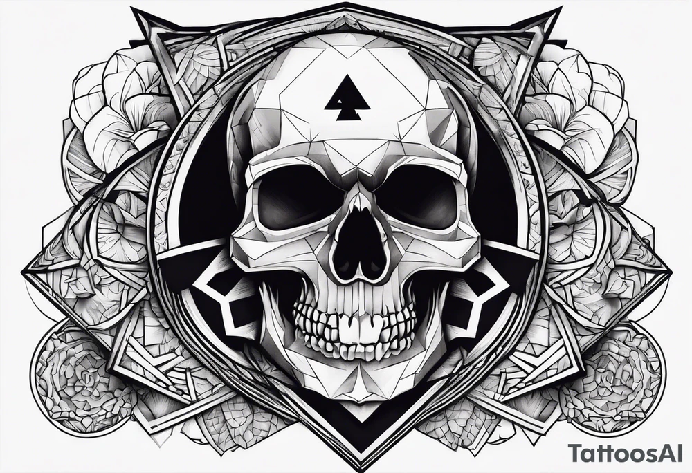 Letter a skull tattoo idea
