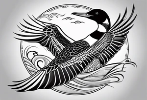 loon flying tattoo idea