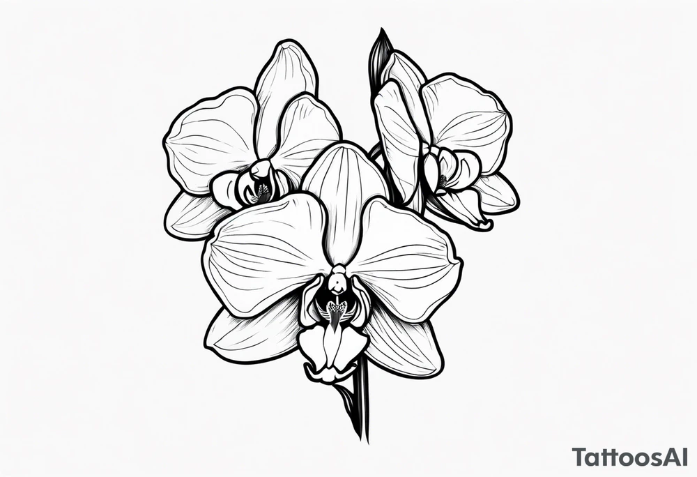 Elegant Orchid tattoo idea