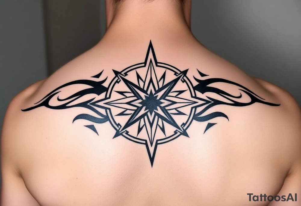 Double layered Compass rose tattoo idea
