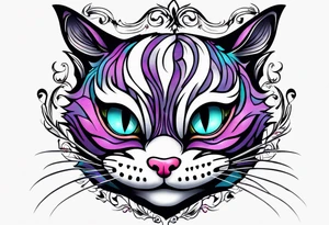 small Cheshire Cat full body tattoo idea