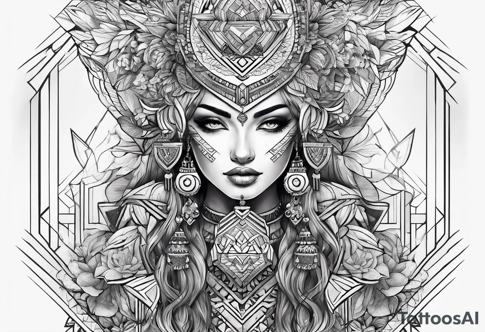 geometric totem tattoo idea