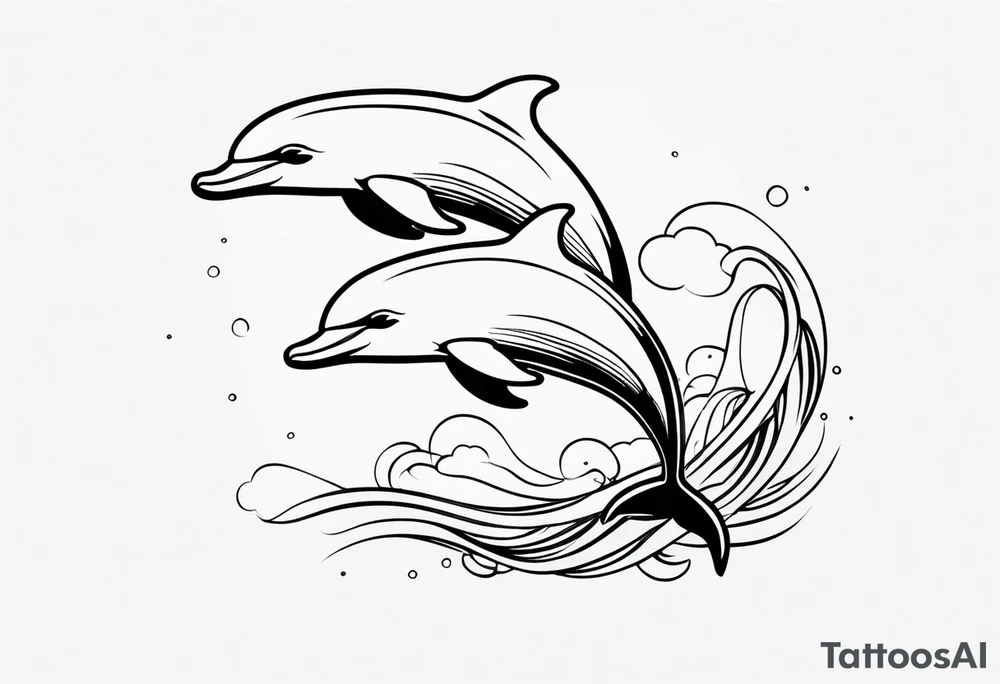 Playful Dolphins tattoo idea