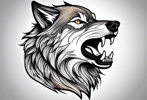 Wolf howling tattoo idea