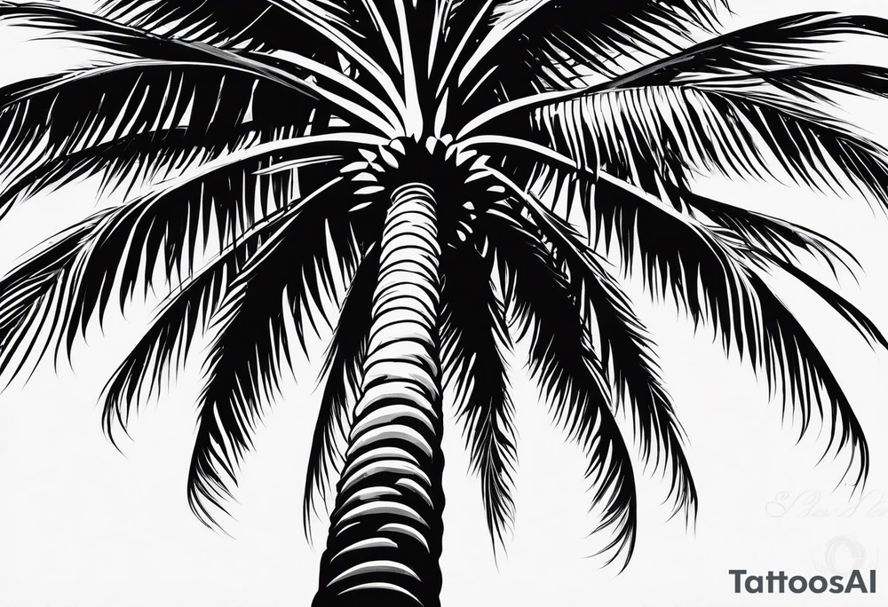 Tall skinny palm tree tattoo idea