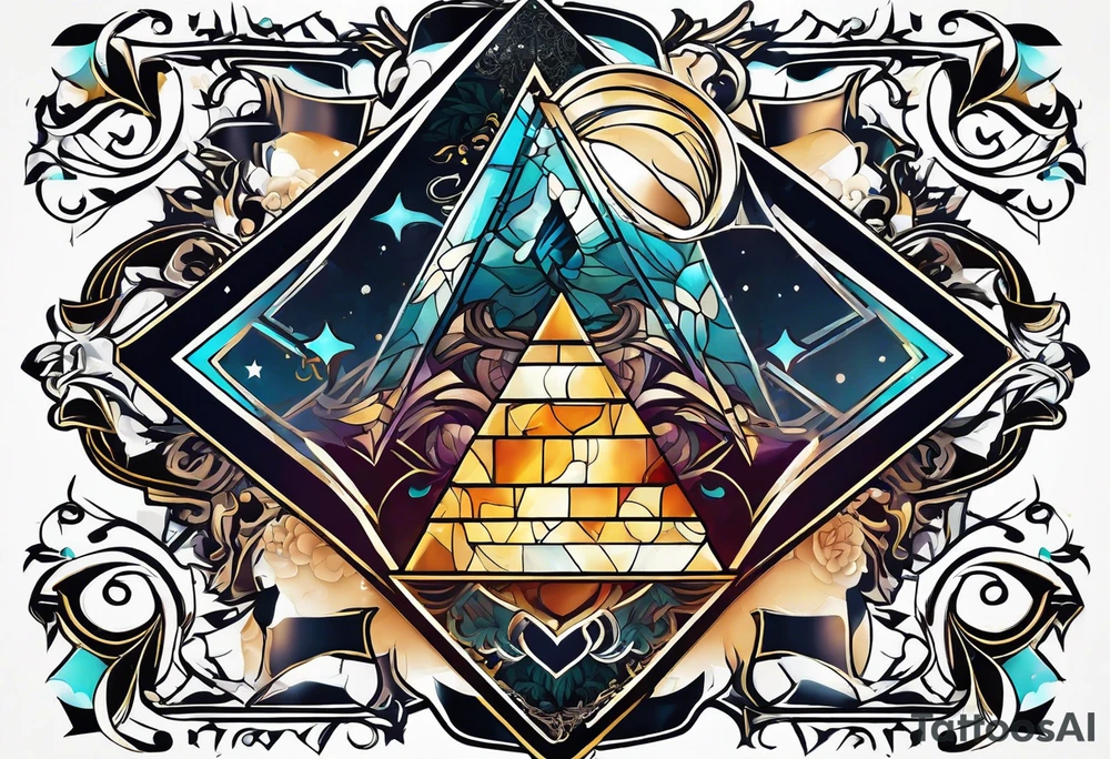free masonry symbol , rectangle tattoo idea