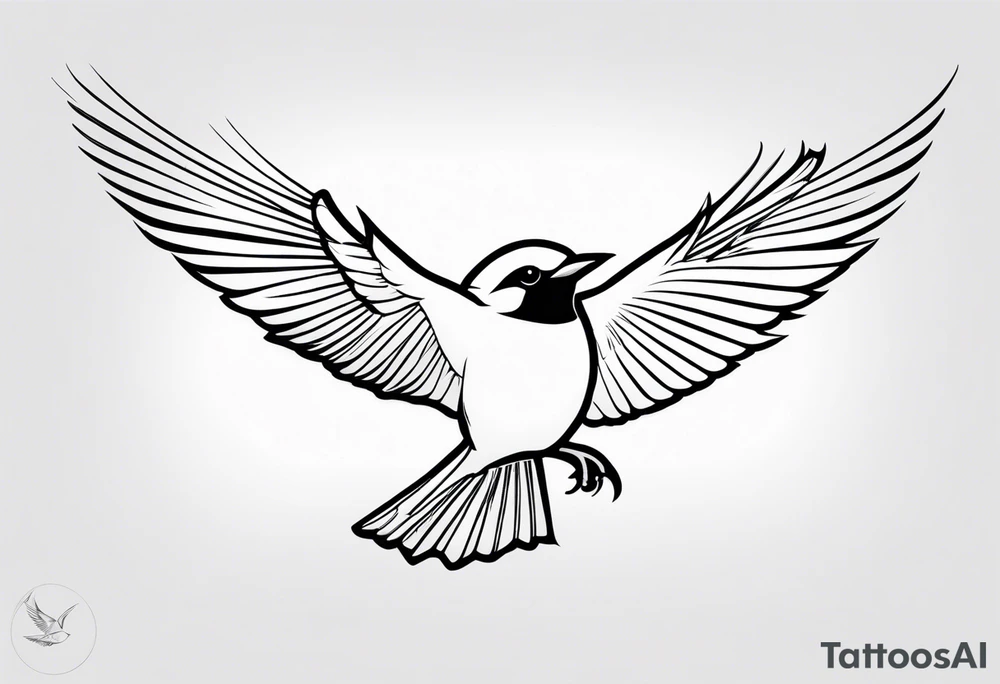 Flying sparrow tattoo idea