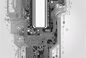 Circuit board minimalistic tall and long tattoo idea