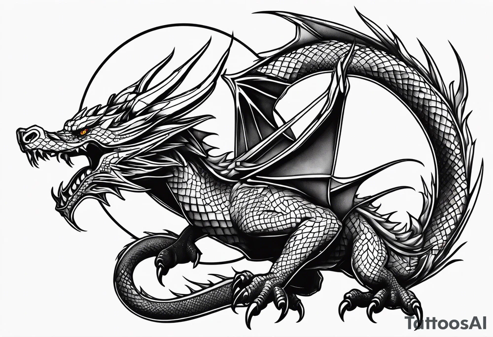 powerful dragon tattoo idea