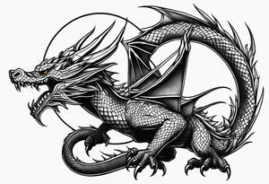 powerful dragon tattoo idea