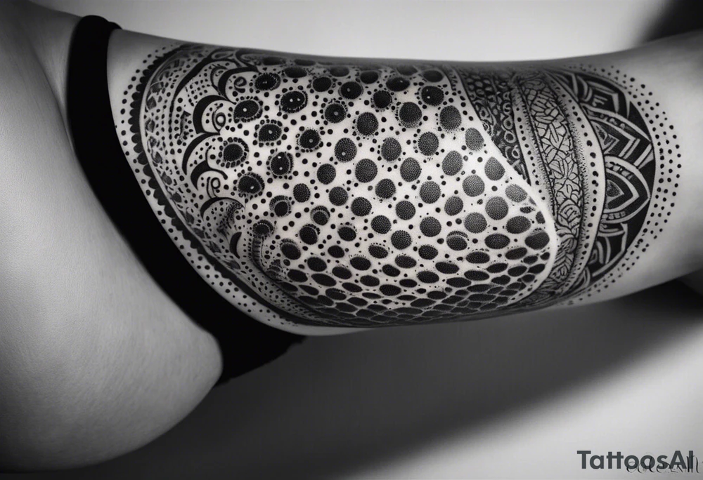 Ornamental tattoo on the leg tattoo idea