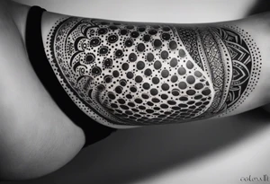 Ornamental tattoo on the leg tattoo idea