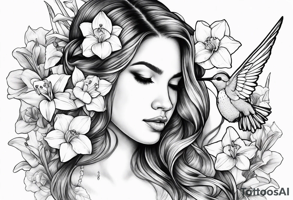 crying angel
lily, daffodil, rose, daisy, narcissus
flying hummingbird tattoo idea