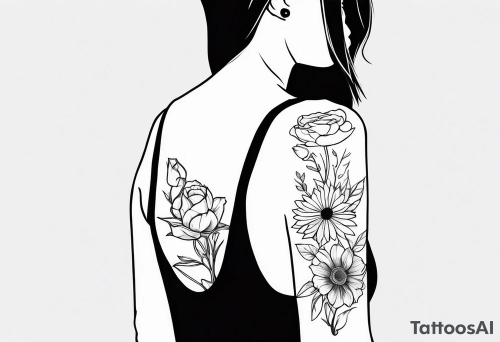 tank shooting flowers tattoo idea