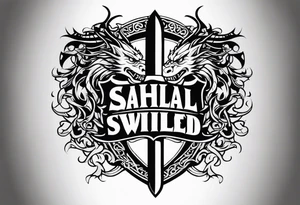 Valhalla sheild dragon sword tattoo idea