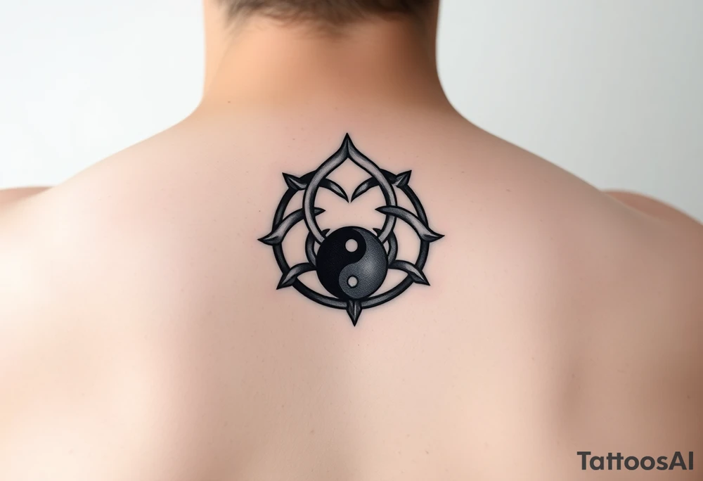 Triskelion Yin and yang arm tattoo idea