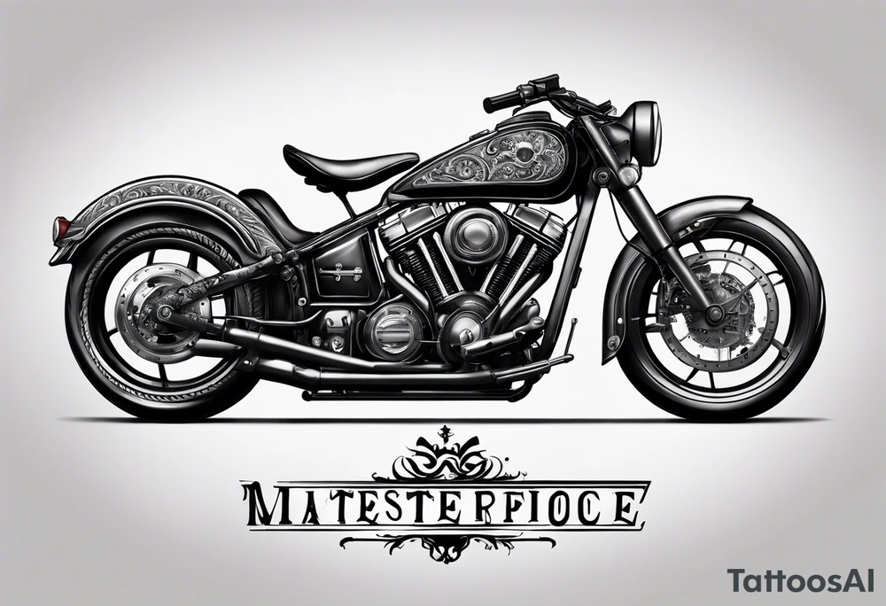 clock with motocycle tattoo idea