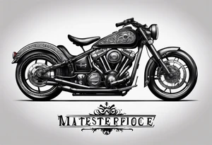 clock with motocycle tattoo idea