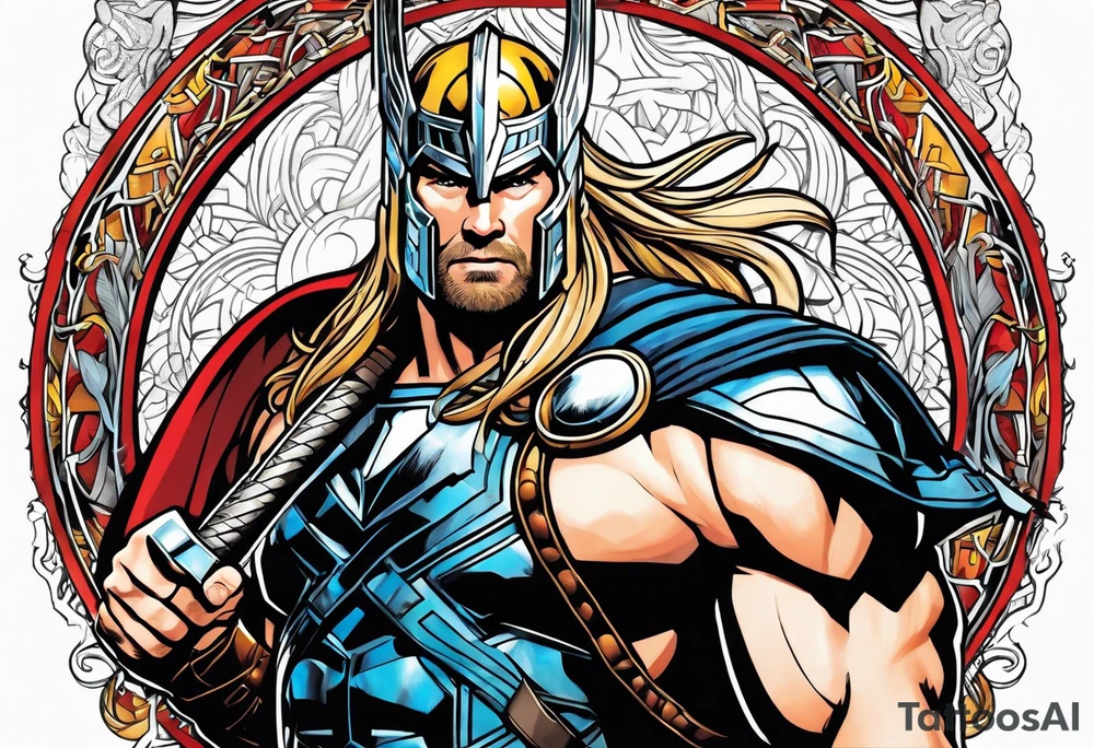 The Mighty Thor that looks like the Chris Hemsworth version tattoo idea