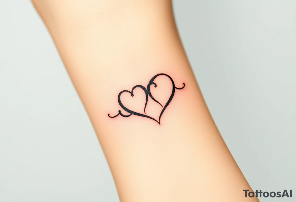 A infinity symbol, with one loop engraving the family sign intertwined with a heart tattoo idea