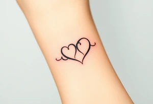 A infinity symbol, with one loop engraving the family sign intertwined with a heart tattoo idea