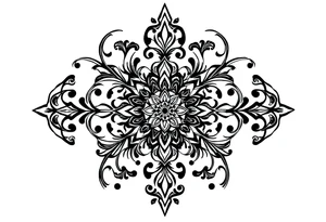 mytical shaman and witch ancient ornament with rhyme tattoo idea