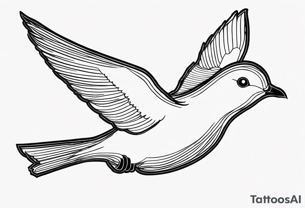 dainty, fine line, doves tattoo idea