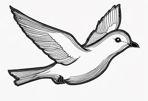 dainty, fine line, doves tattoo idea